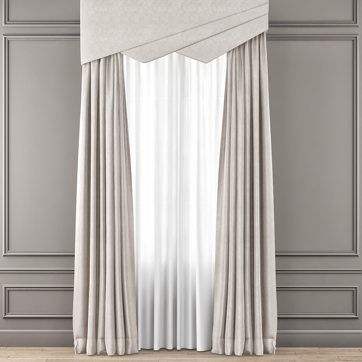 Curtains Collection 10 Pieces 3d model Low-poly 3D model_18