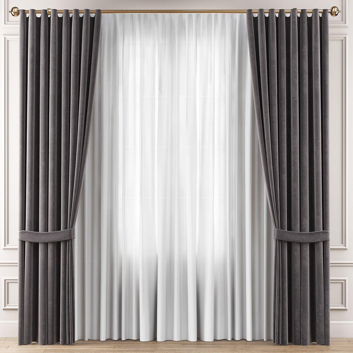 Curtains Collection 10 Pieces 3d model Low-poly 3D model_6