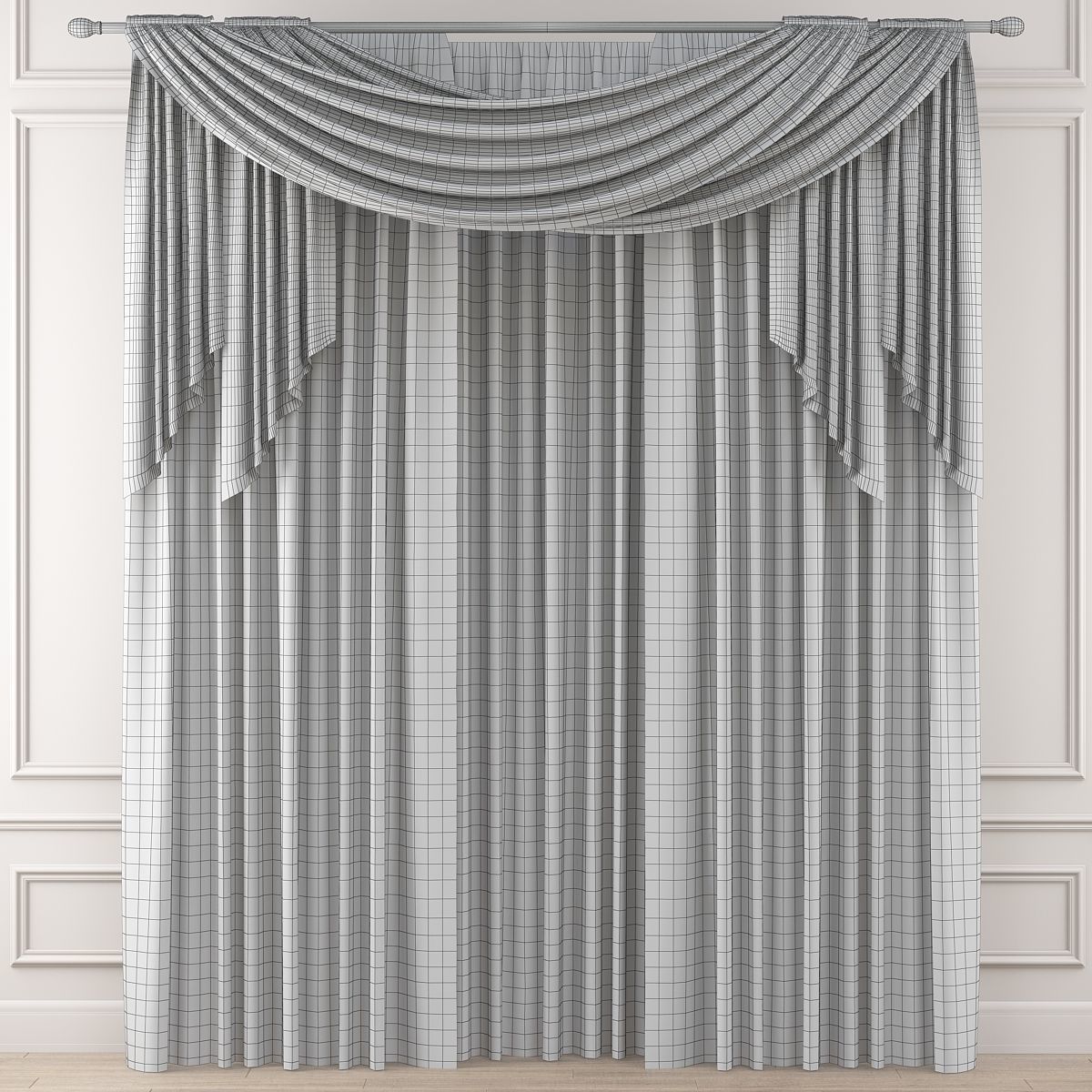 Curtains Collection 10 Pieces 3d model Low-poly 3D model_3