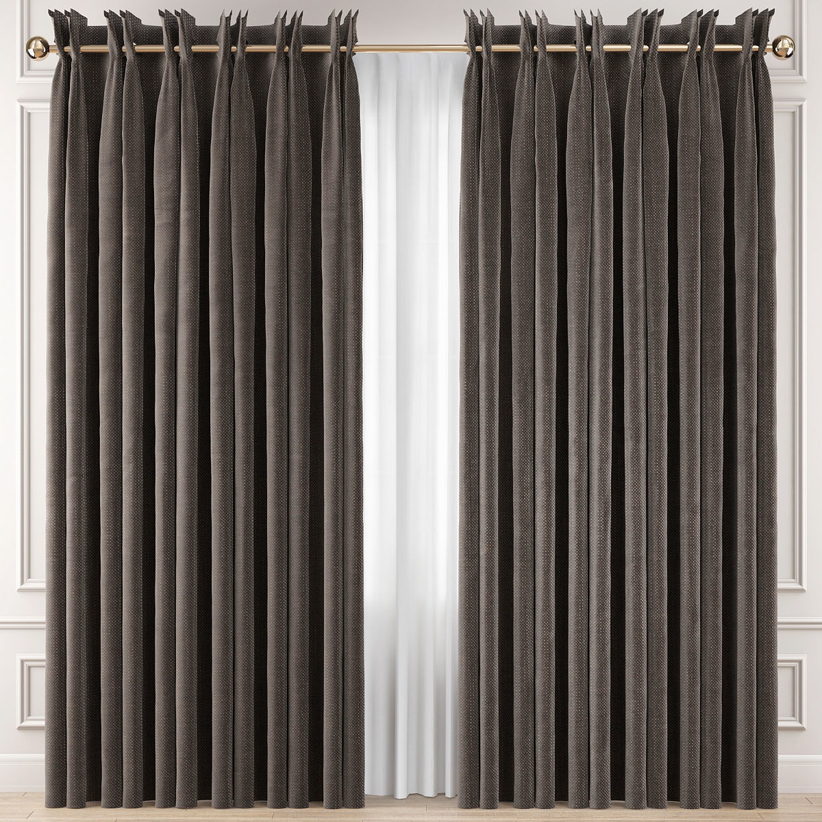 Curtains Collection 10 Pieces 3d model Low-poly 3D model_4