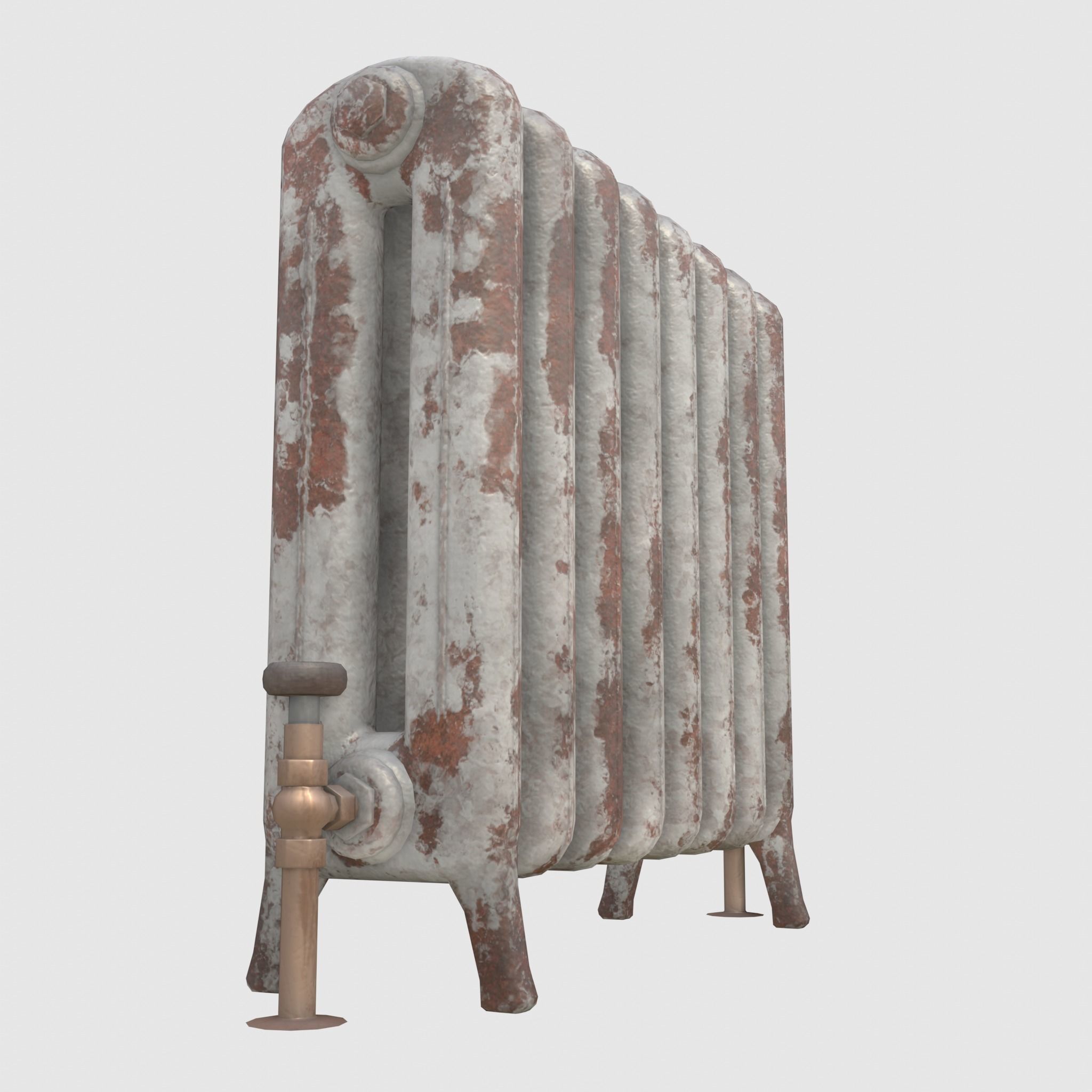 Game-ready rusty radiator - Unity - HDRP - UE4 Low-poly 3D model_3