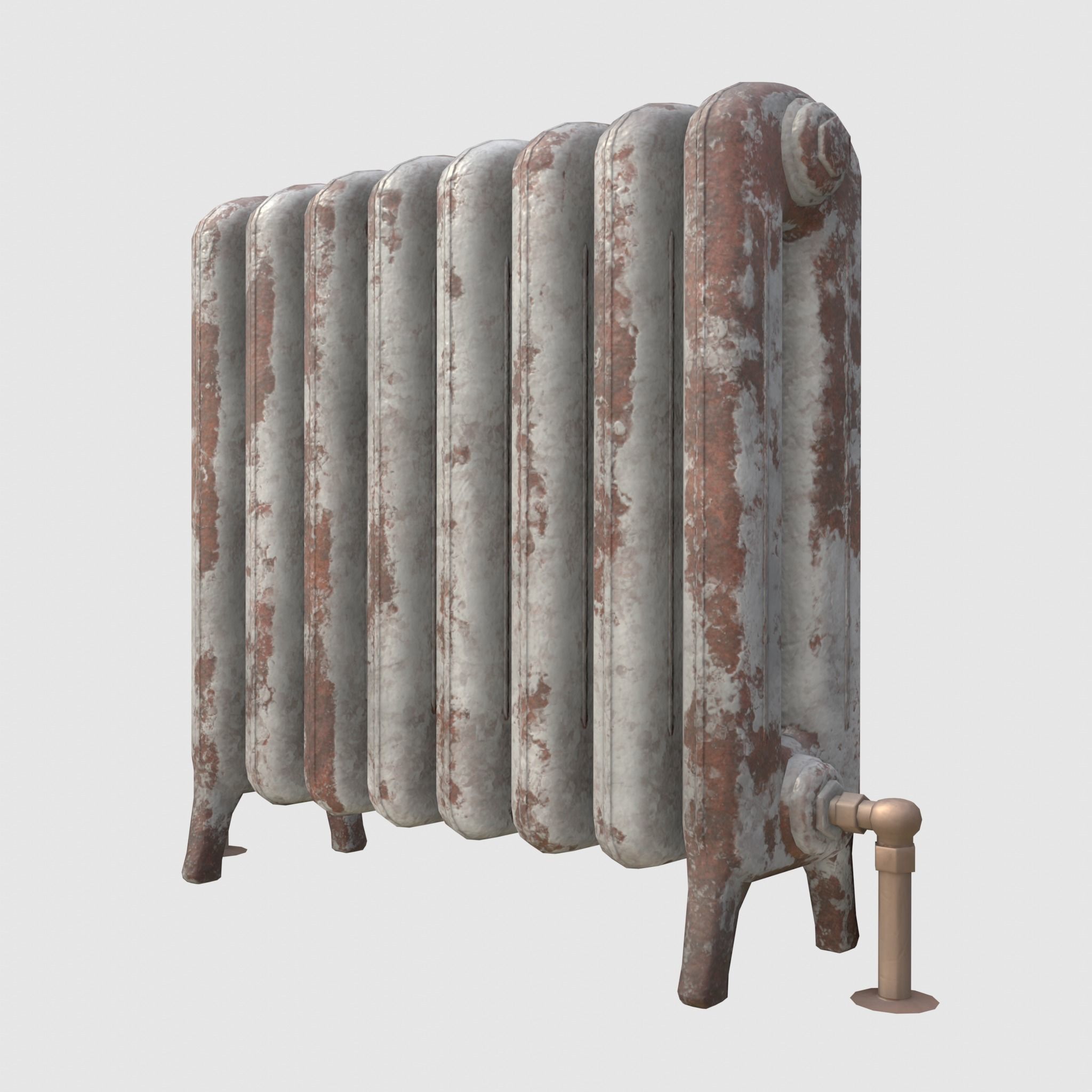 Game-ready rusty radiator - Unity - HDRP - UE4 Low-poly 3D model_5