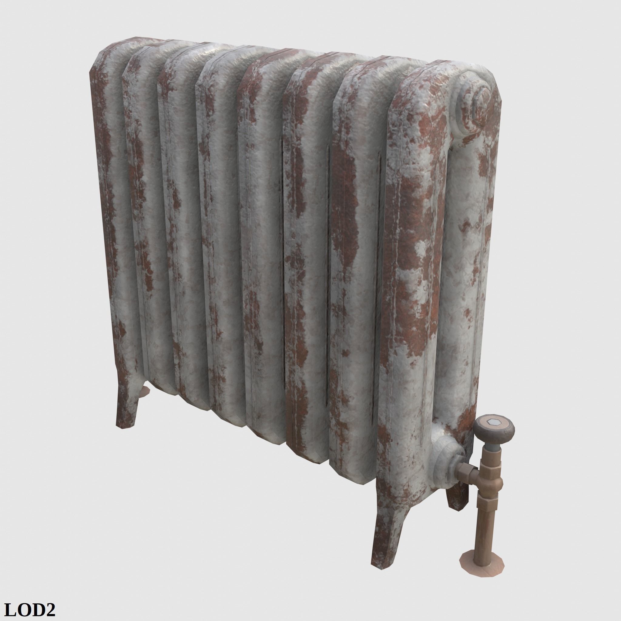 Game-ready rusty radiator - Unity - HDRP - UE4 Low-poly 3D model_19