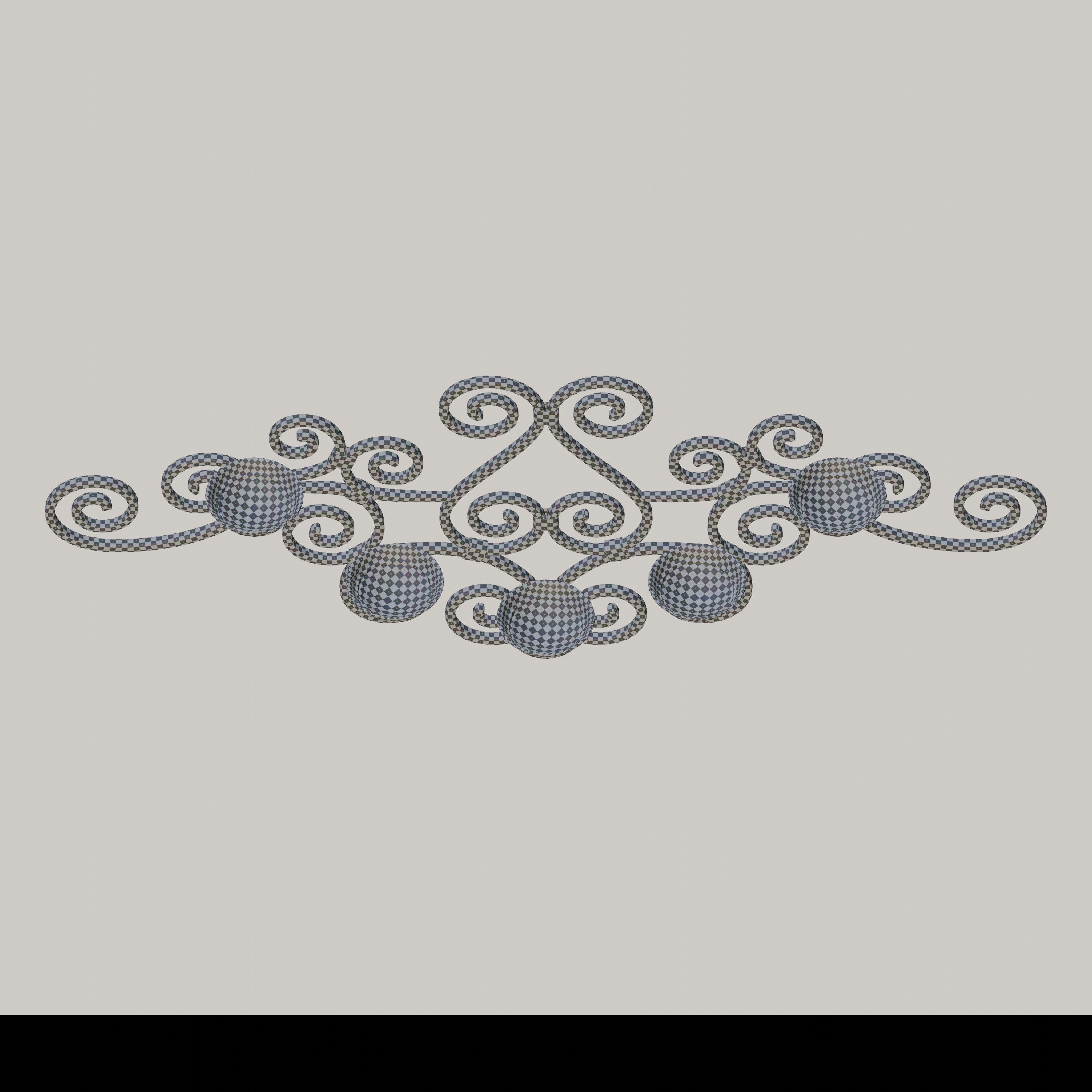 Decorative wrought iron wall lamp 3D model_5