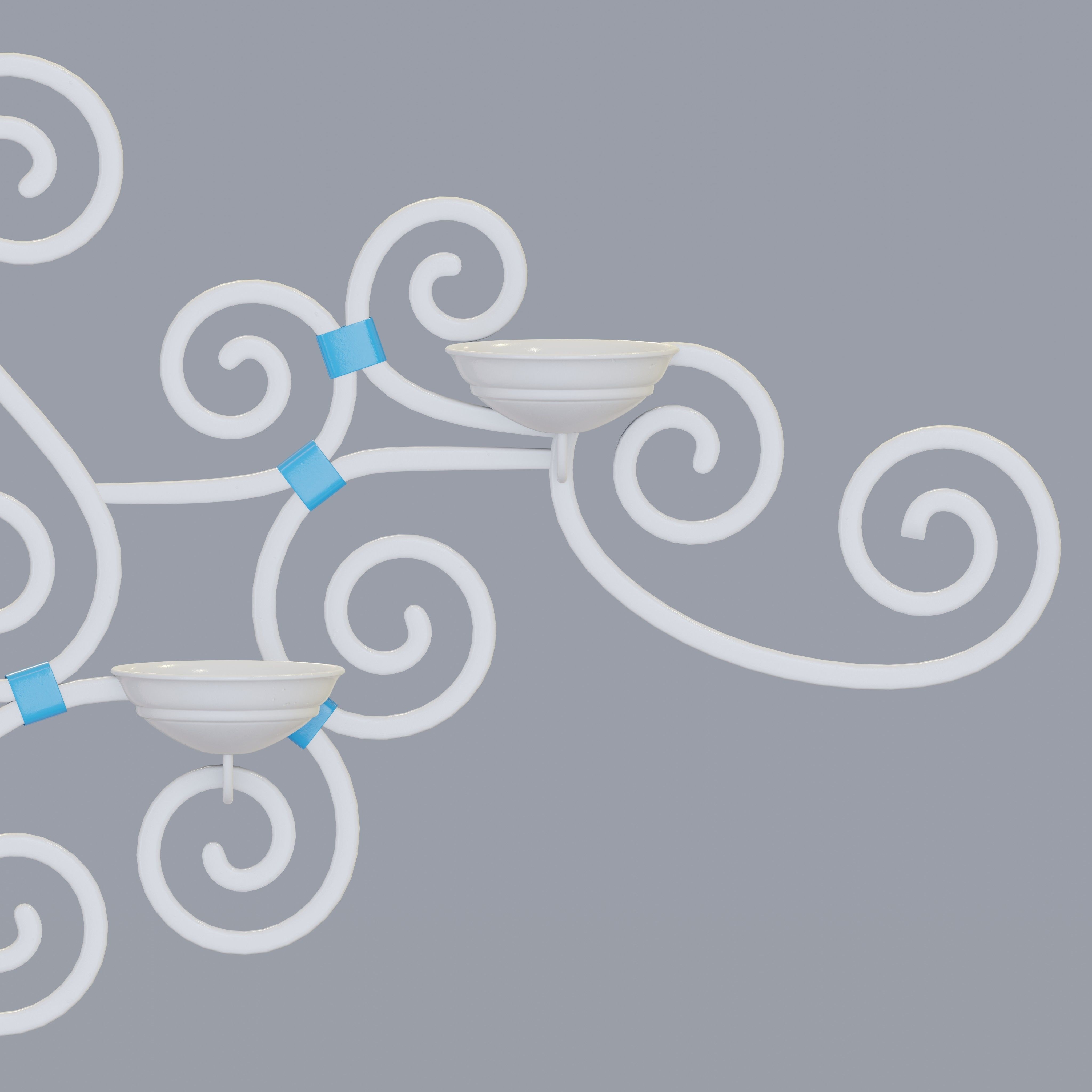 Decorative wrought iron wall lamp 3D model_2