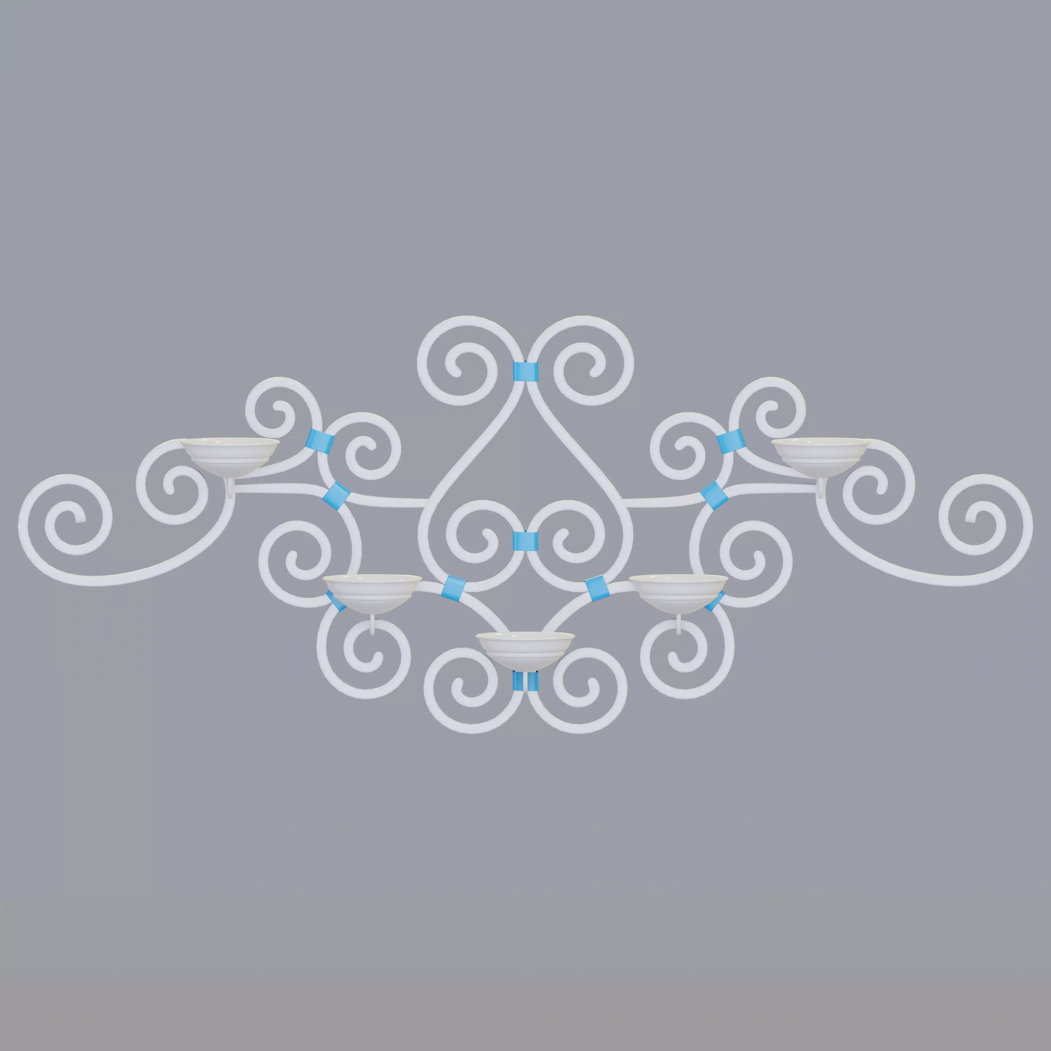 Decorative wrought iron wall lamp 3D model_0