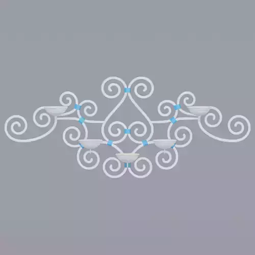 Decorative wrought iron wall lamp