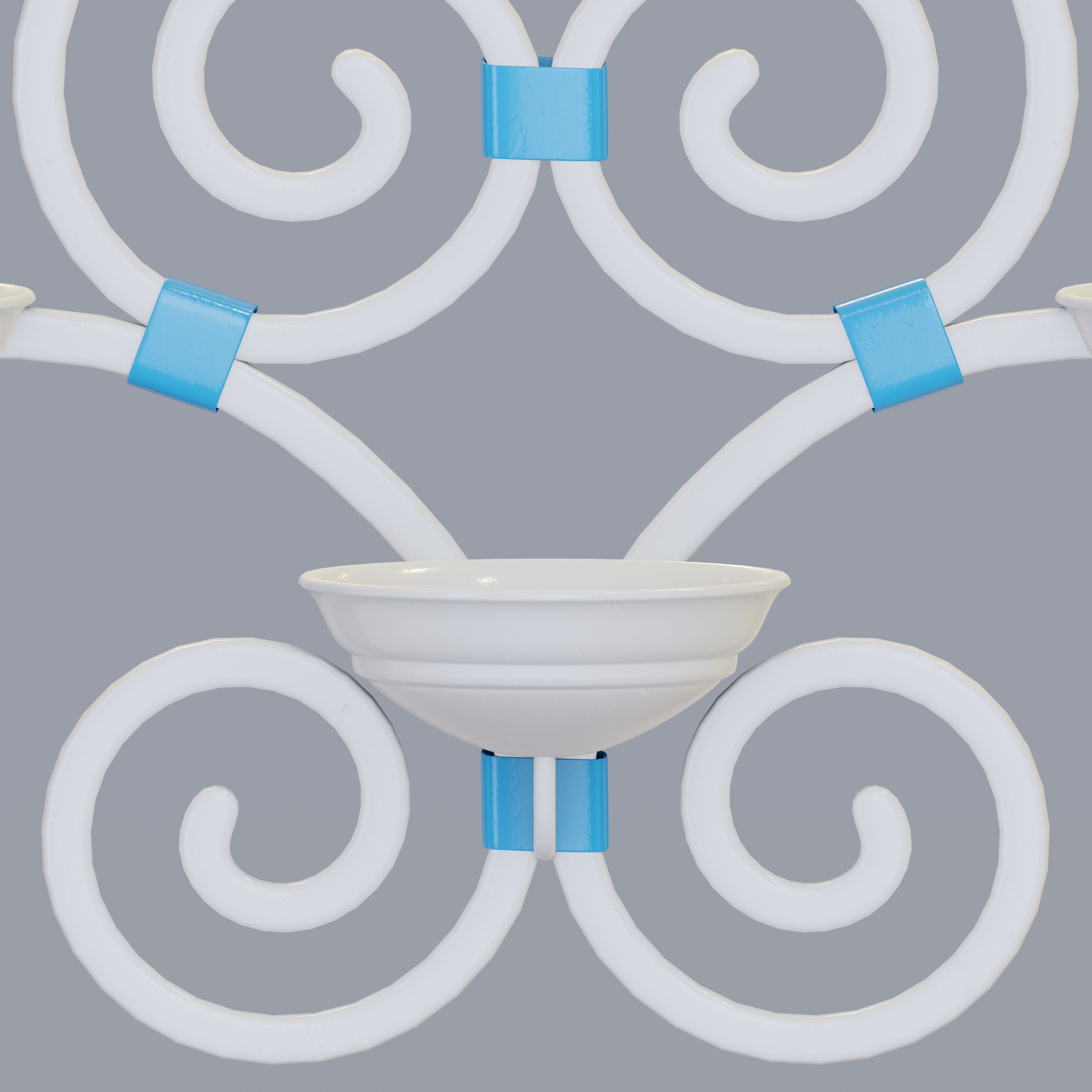 Decorative wrought iron wall lamp 3D model_3