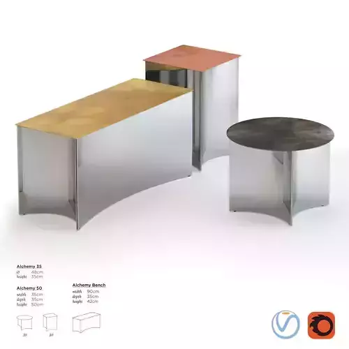 De Castelli Alchemy Side Table Low-poly 3D model