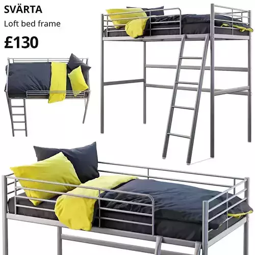 Svarta Loft bed Ikea 3D model