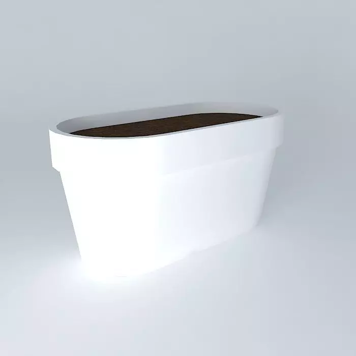 Oval pot with rim Free 3D model