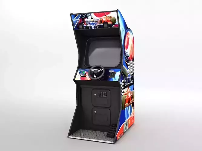 Arcade Video Game Racing Low-poly 3D model