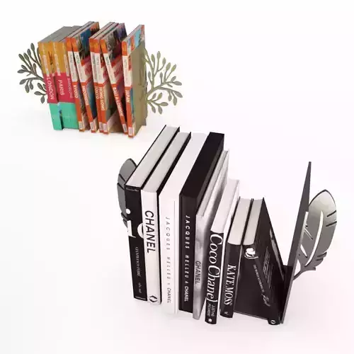 Books end Feather and Tree