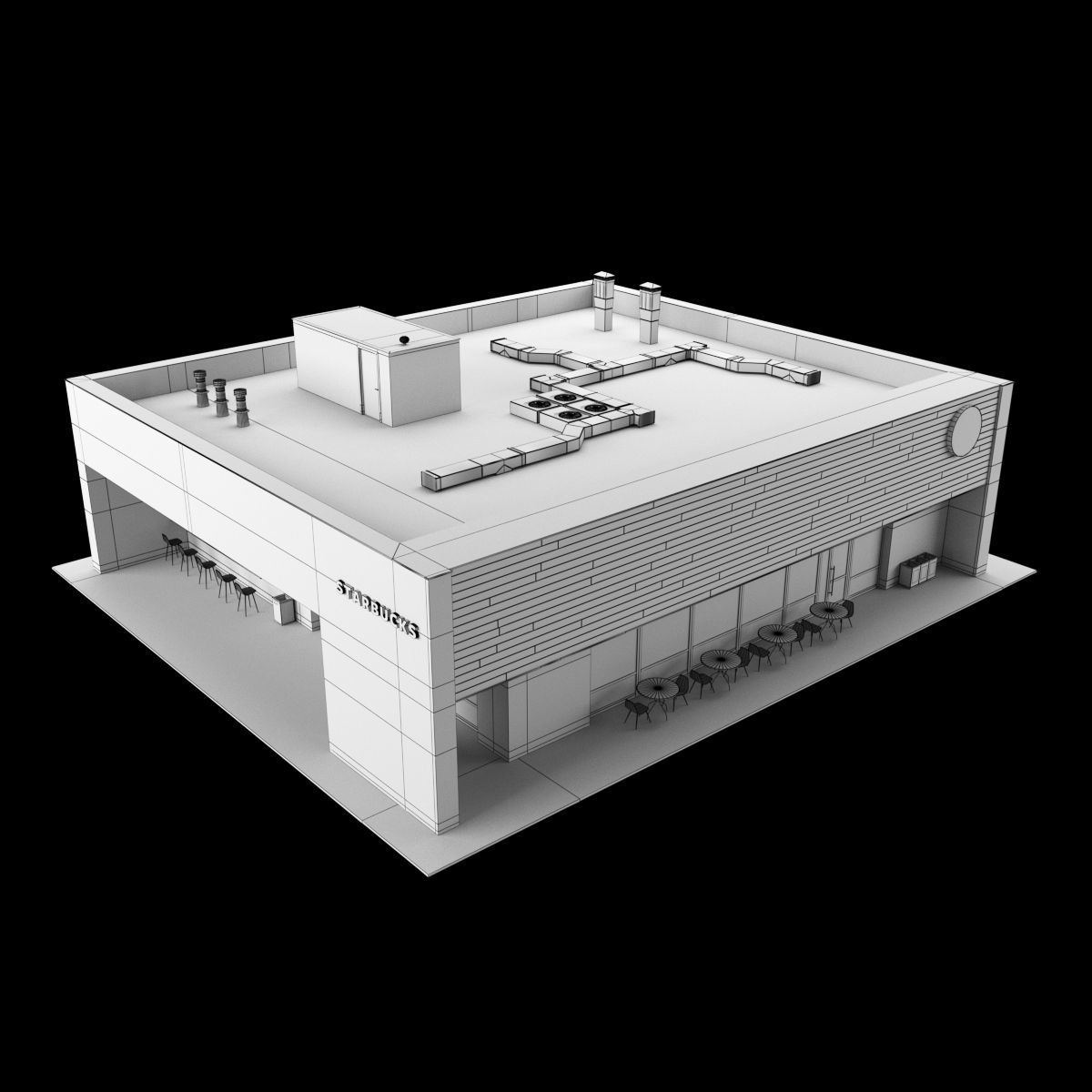 Starbucks coffee shop 3D model_4