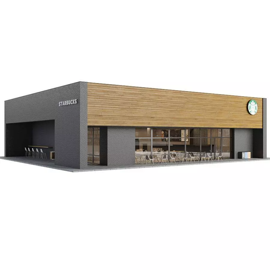 Starbucks coffee shop 3D model_0