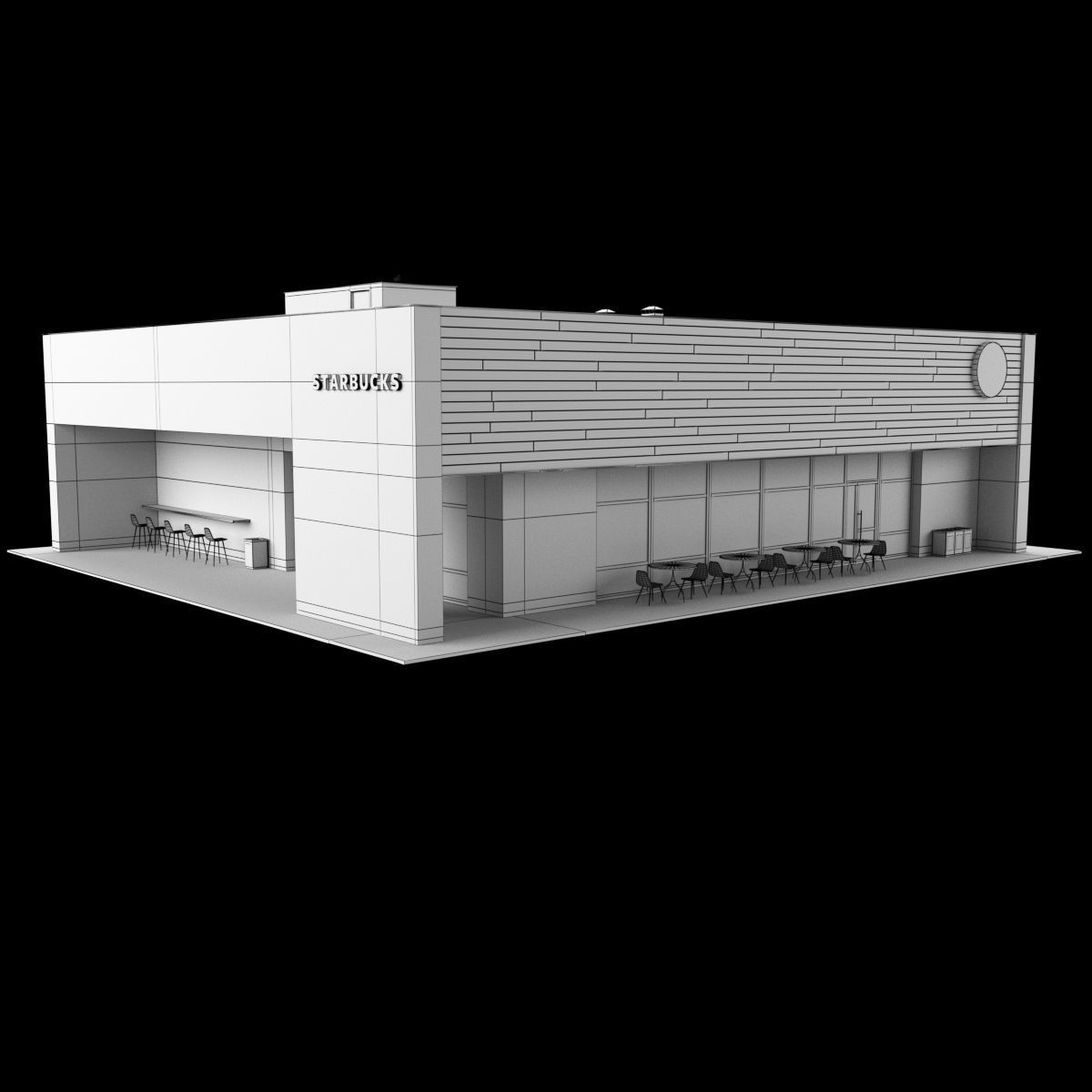 Starbucks coffee shop 3D model_3