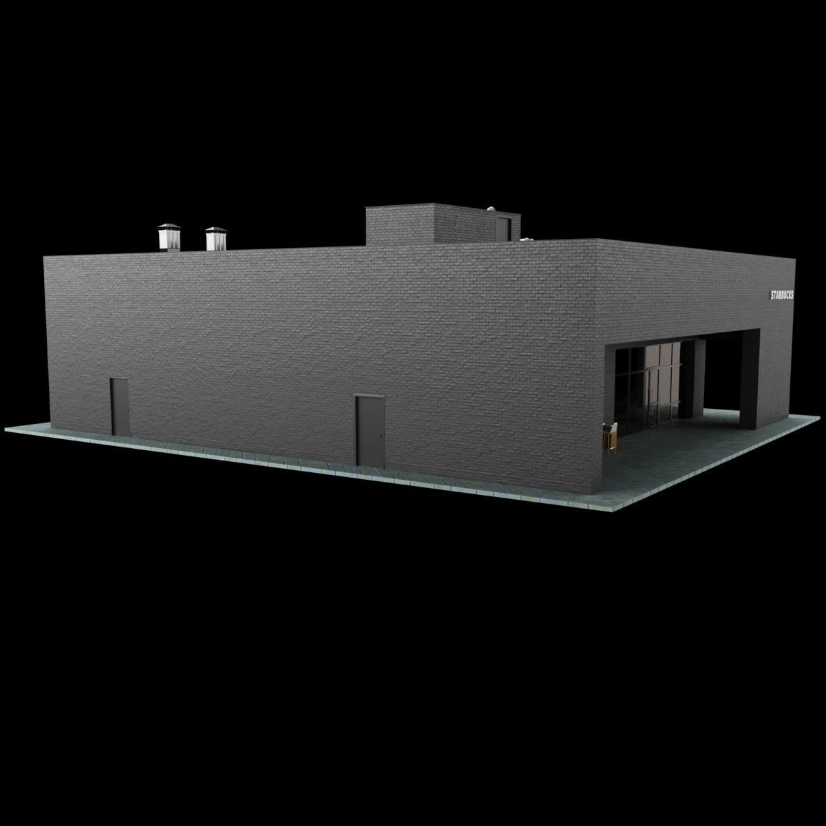 Starbucks coffee shop 3D model_2