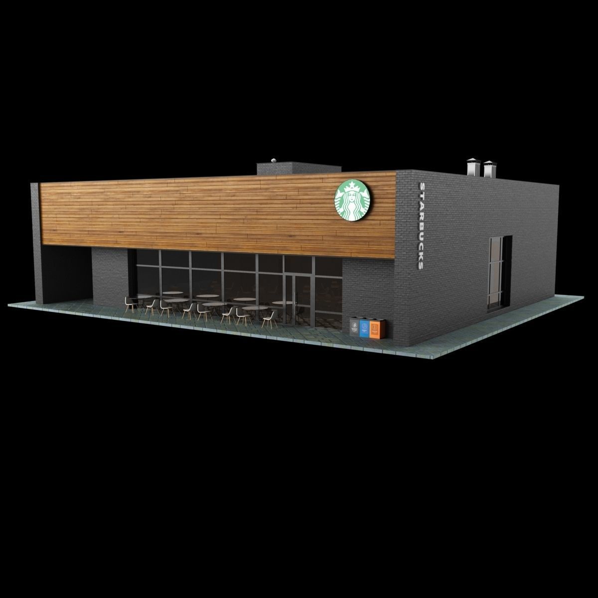 Starbucks coffee shop 3D model_1