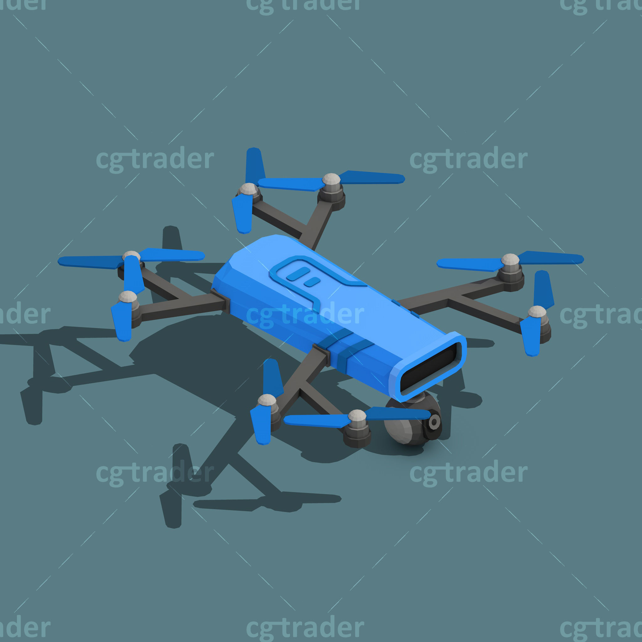 Low Poly Drone Isometric Icon Pack 02 Low-poly 3D model_12