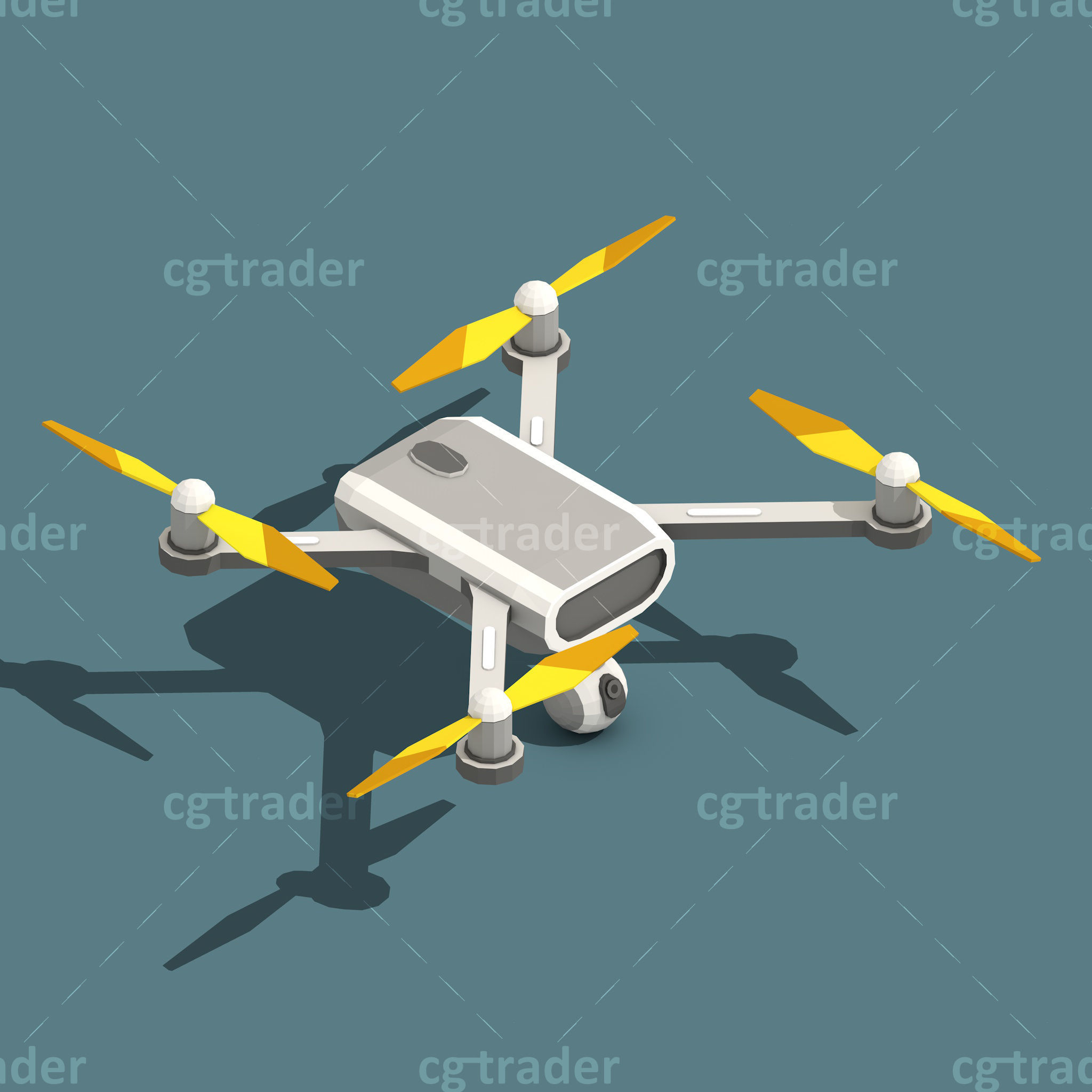 Low Poly Drone Isometric Icon Pack 02 Low-poly 3D model_10