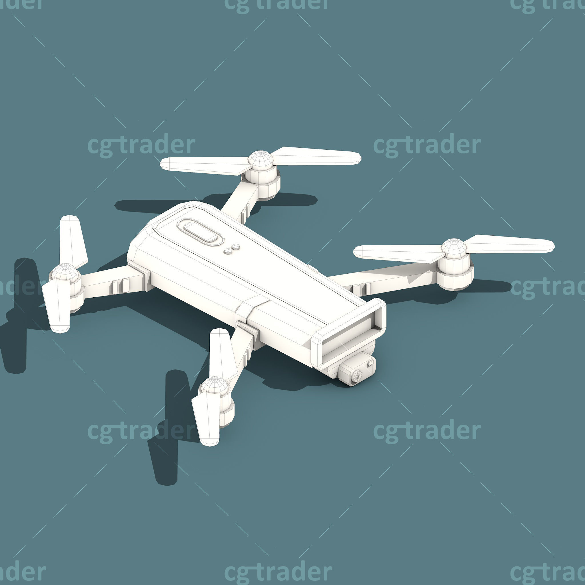 Low Poly Drone Isometric Icon Pack 02 Low-poly 3D model_9
