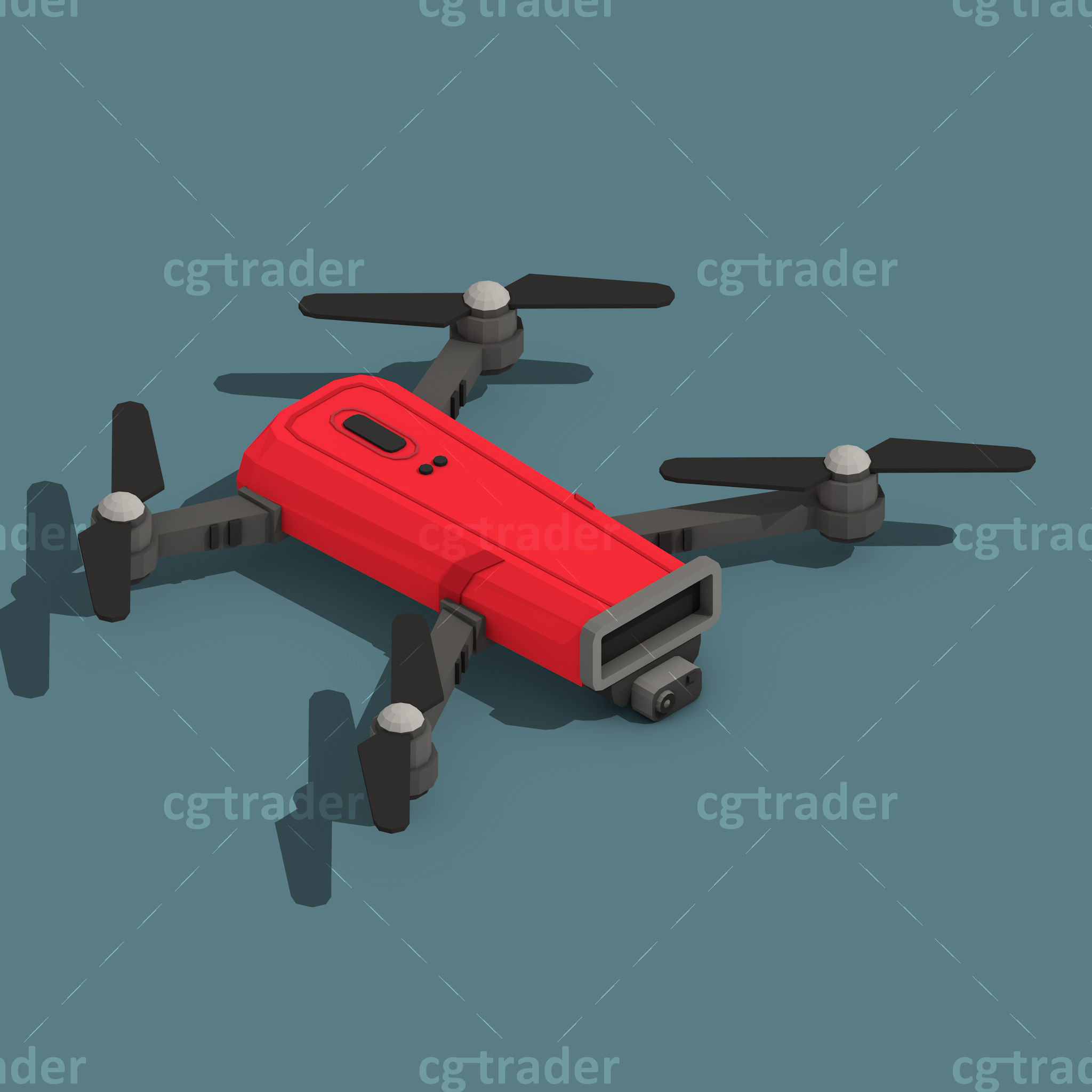 Low Poly Drone Isometric Icon Pack 02 Low-poly 3D model_8