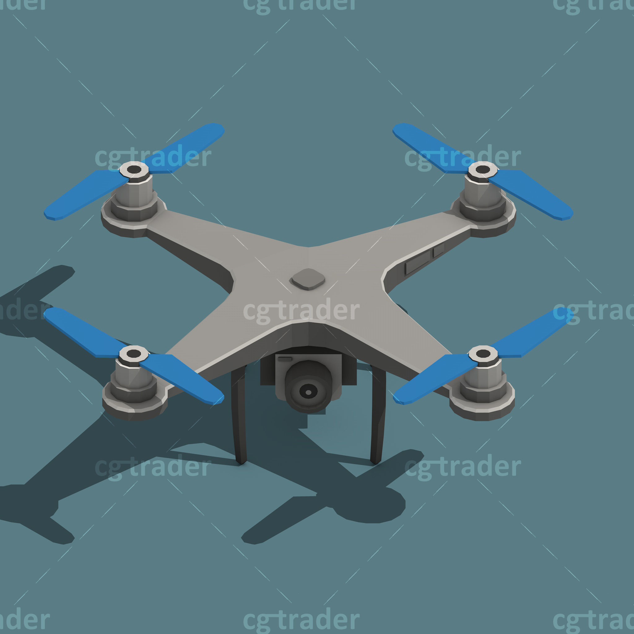 Low Poly Drone Isometric Icon Pack 02 Low-poly 3D model_4