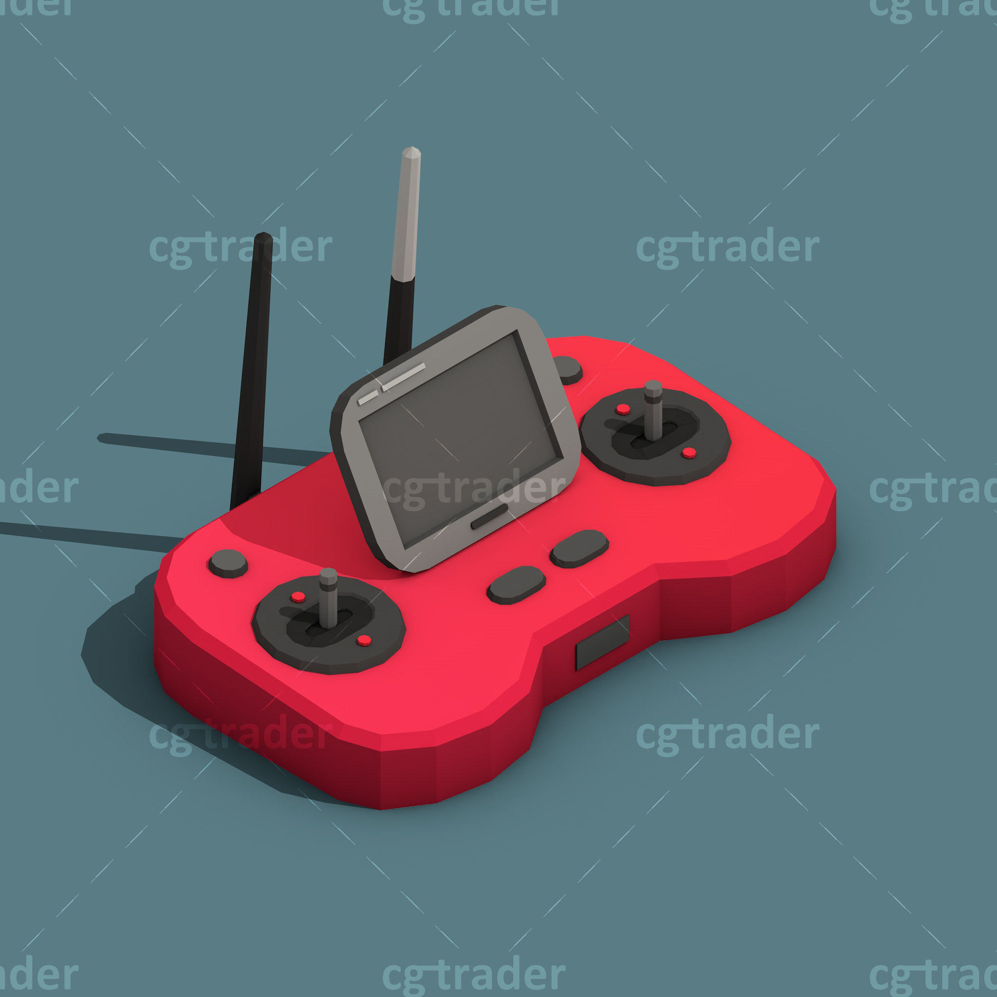 Low Poly Drone Isometric Icon Pack 02 Low-poly 3D model_16