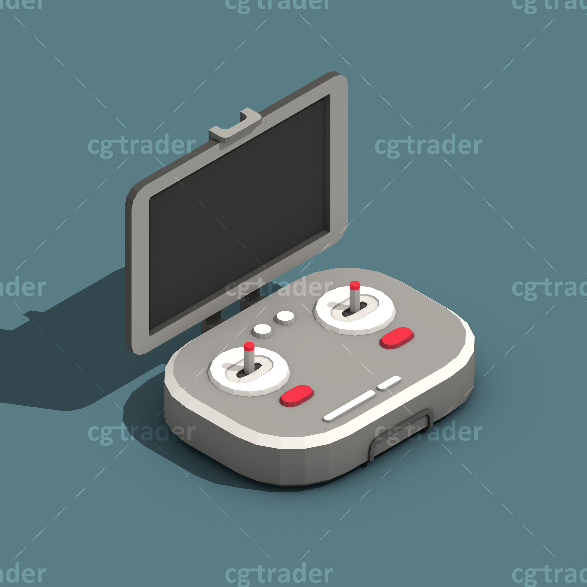 Low Poly Drone Isometric Icon Pack 02 Low-poly 3D model_18