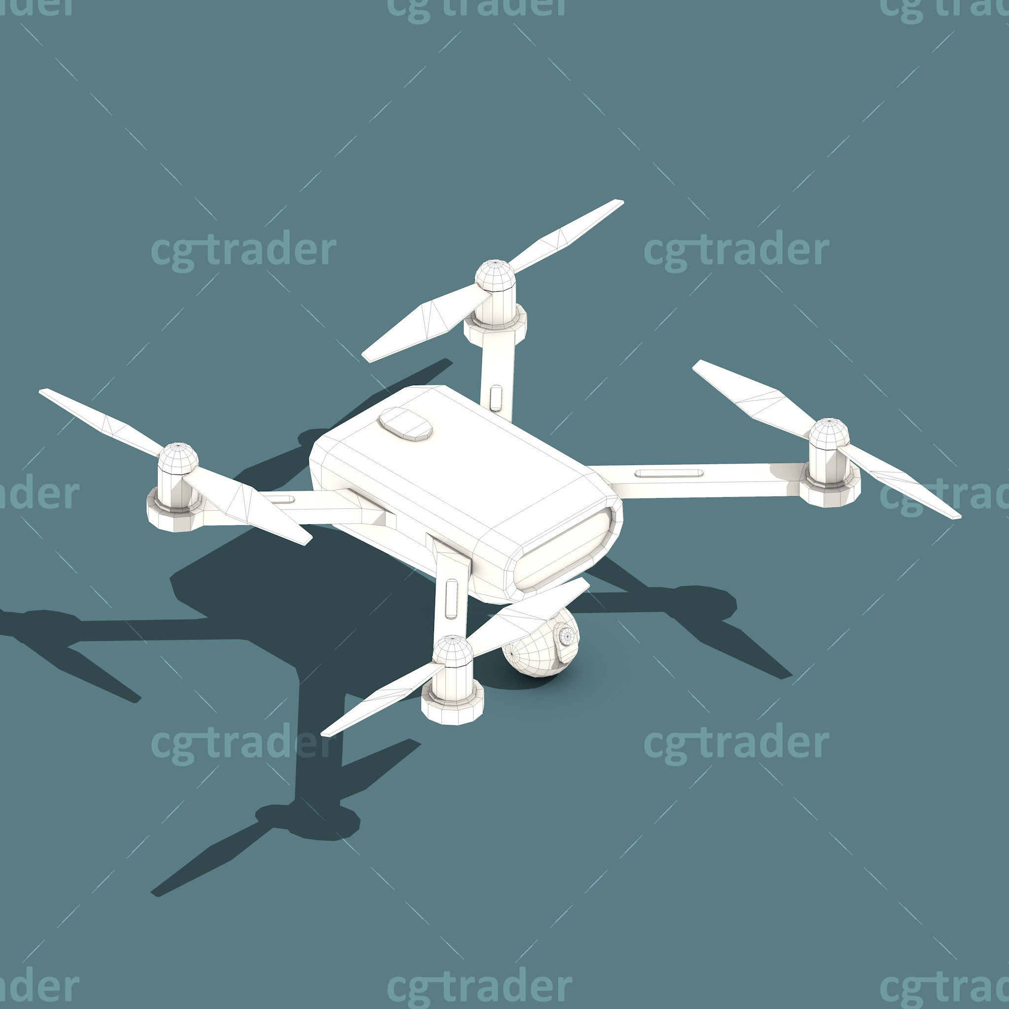 Low Poly Drone Isometric Icon Pack 02 Low-poly 3D model_11