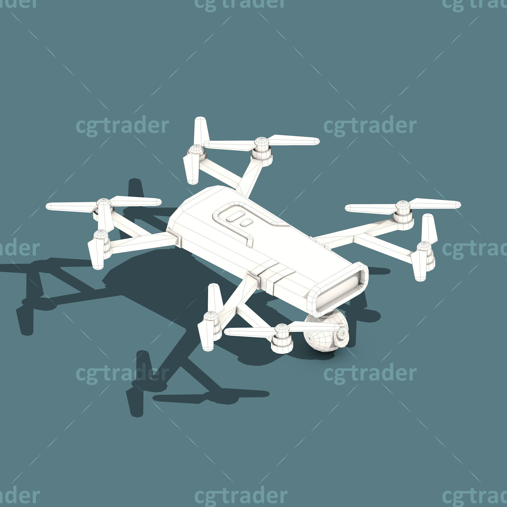 Low Poly Drone Isometric Icon Pack 02 Low-poly 3D model_13
