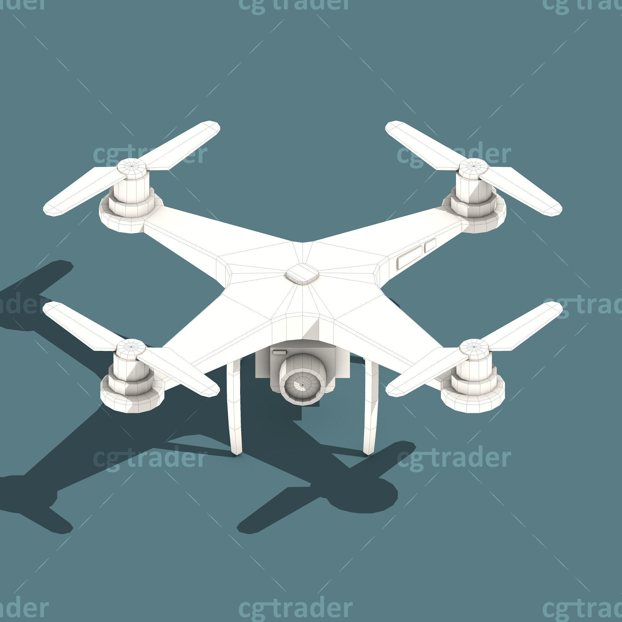 Low Poly Drone Isometric Icon Pack 02 Low-poly 3D model_5