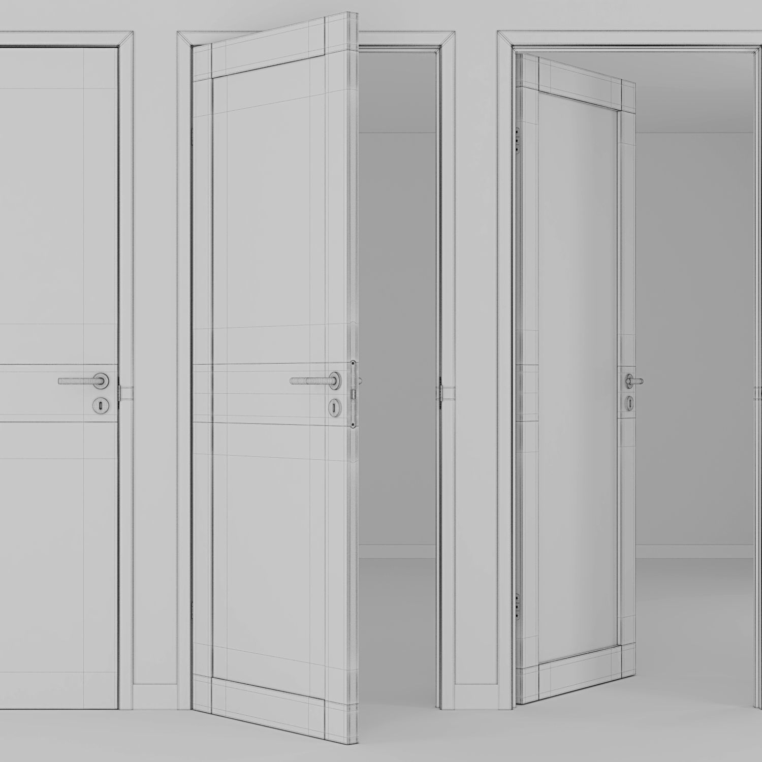 Modern interior doors unique 01L - GW01L - EASY GW 3D model_4