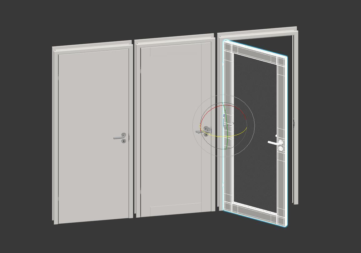 Modern interior doors unique 01L - GW01L - EASY GW 3D model_7