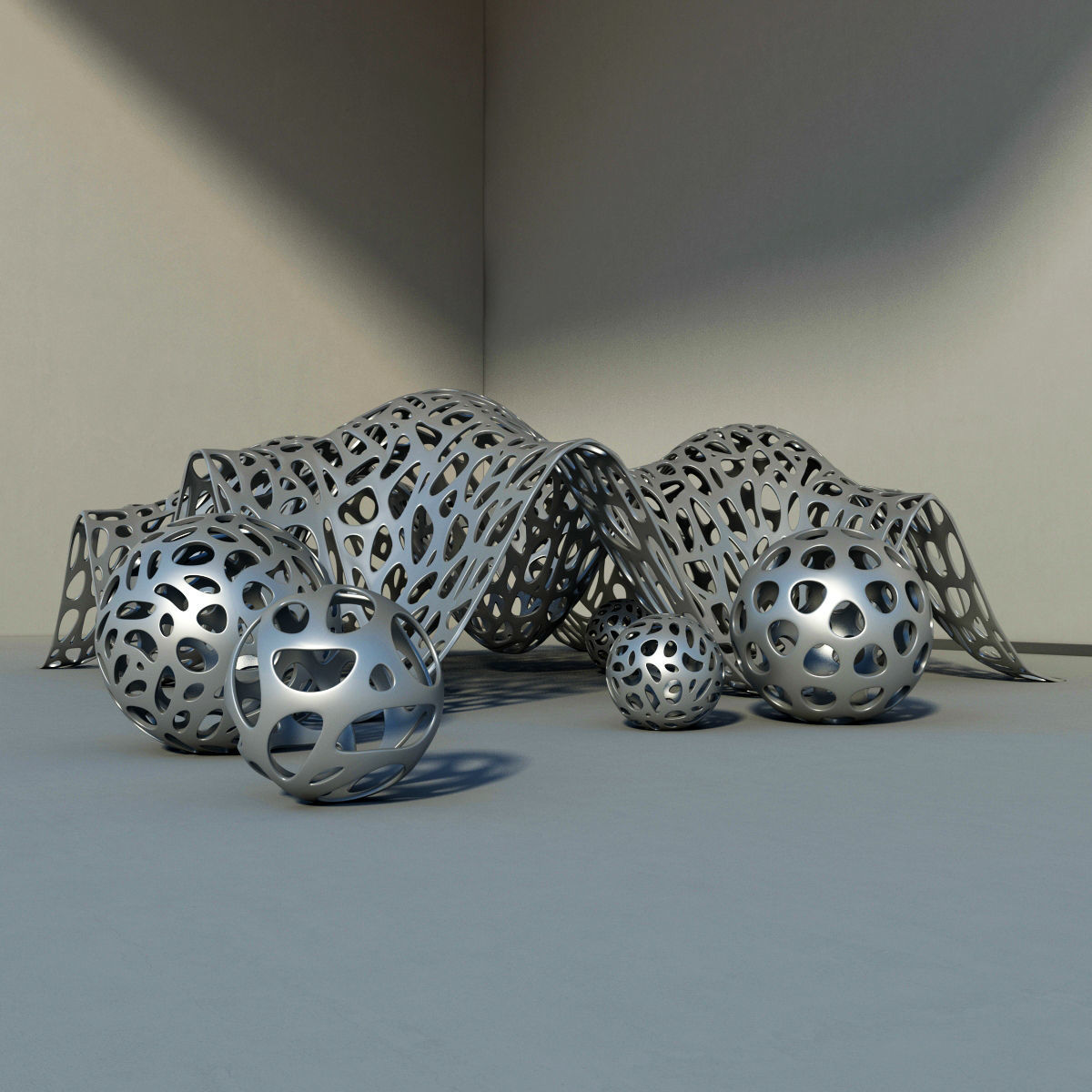 Bionica decor hall 3D model_5