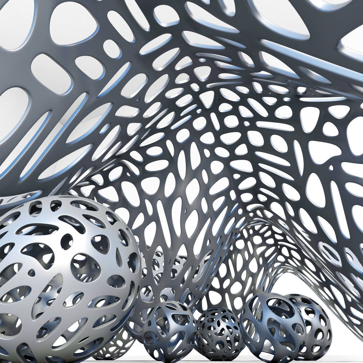 Bionica decor hall 3D model_2