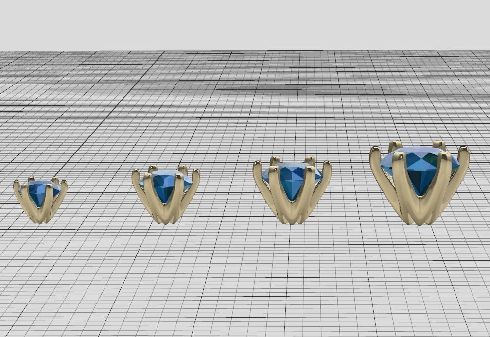 A Package of 4 Ring Crown Heads PACK14 printable 3d models 3D print model_5