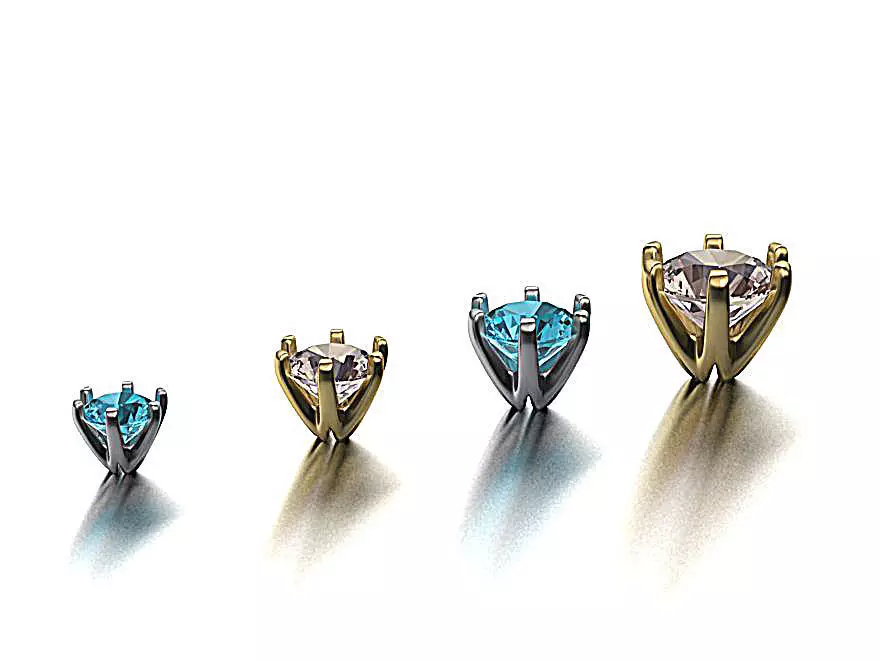 A Package of 4 Ring Crown Heads PACK14 printable 3d models 3D print model_0