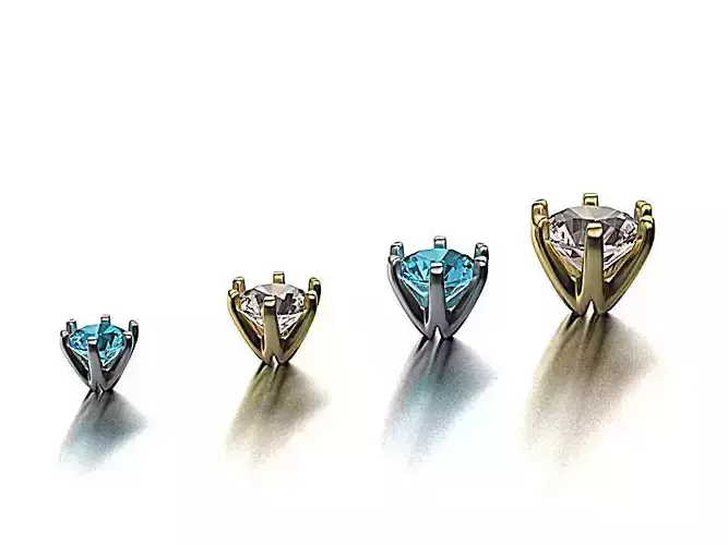 A Package of 4 Ring Crown Heads PACK14 printable 3d models 3D print model