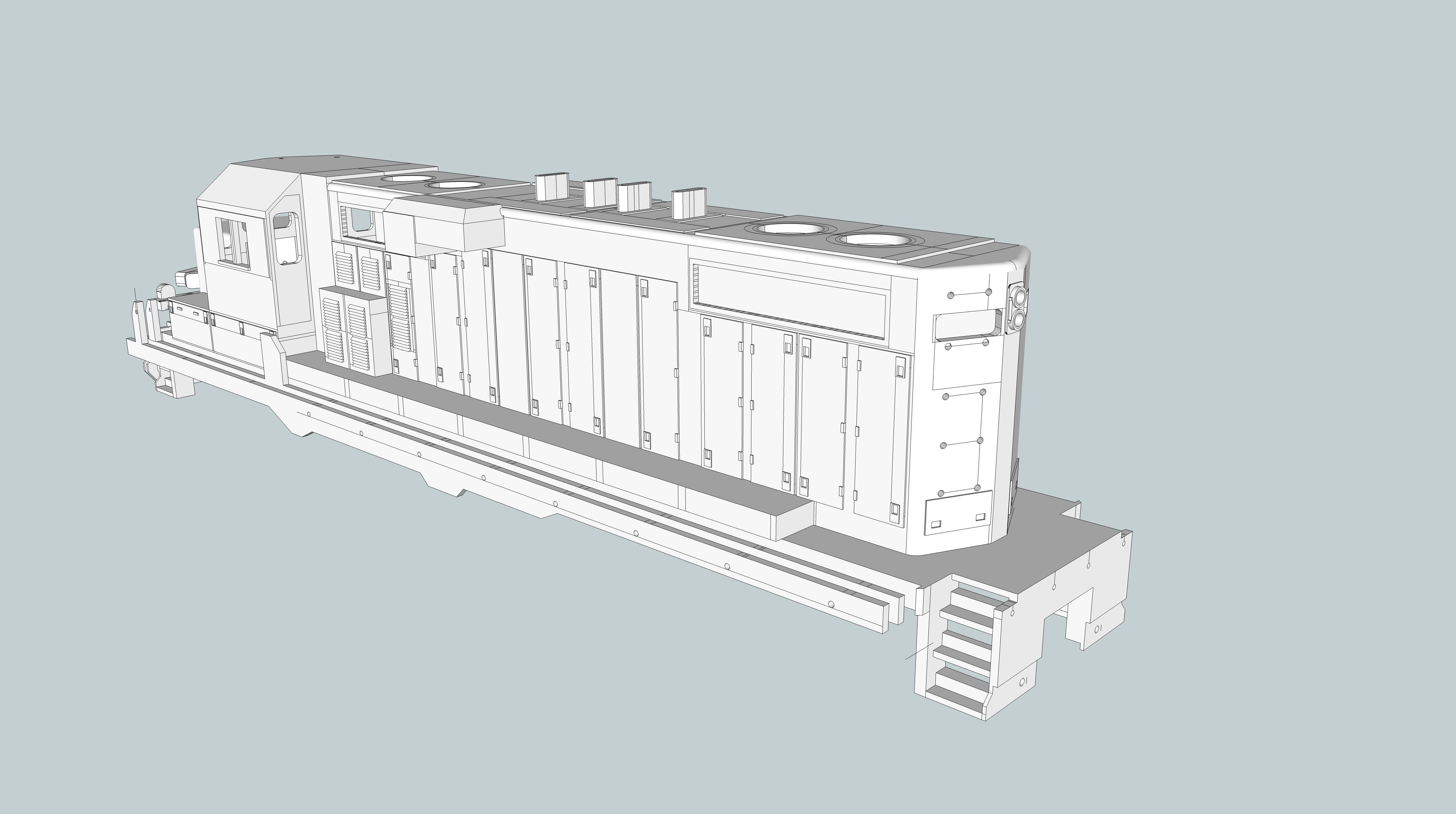 GP11 EMD Locomotive HO and N Scales 3D print model_2