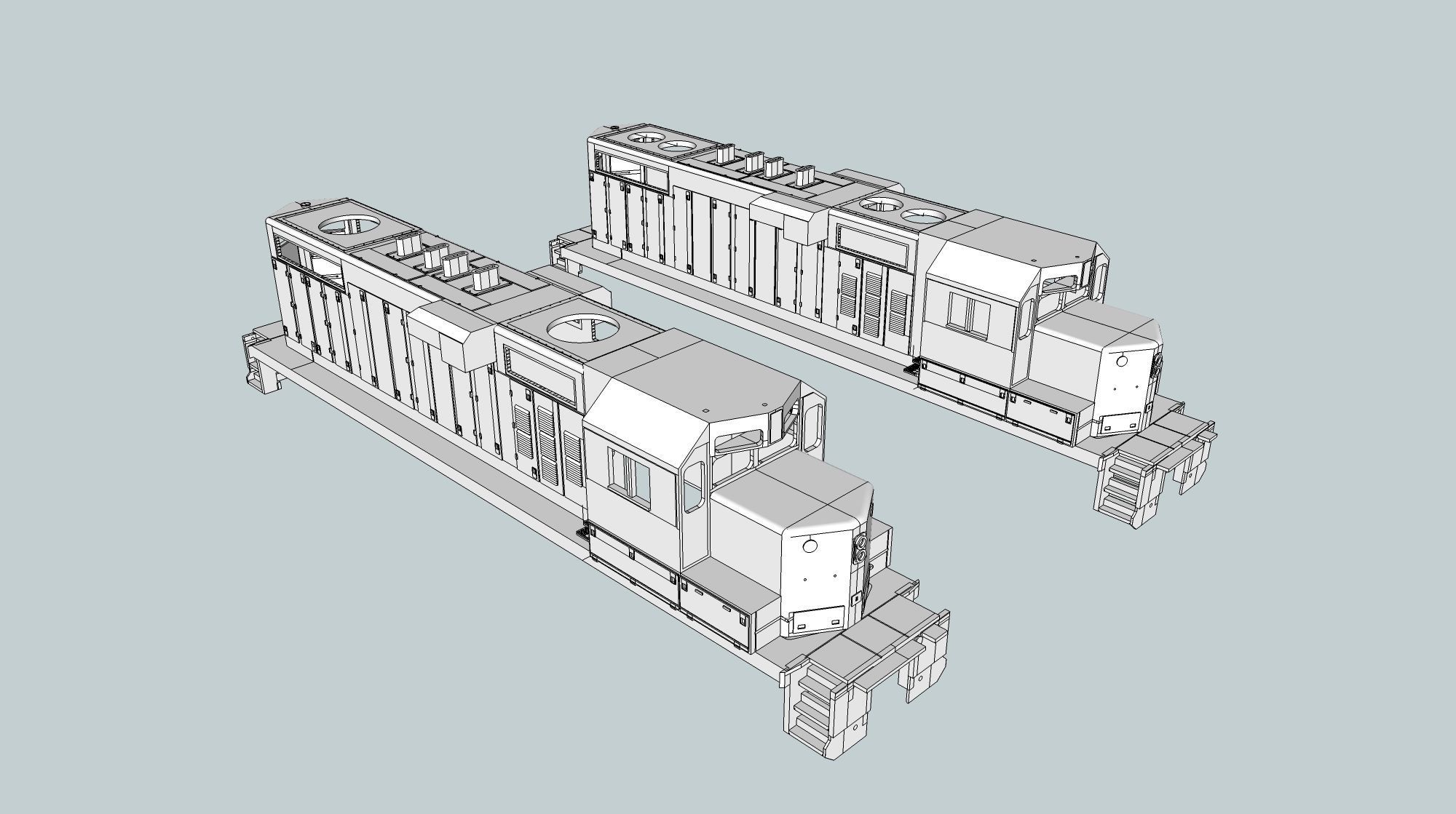GP11 EMD Locomotive HO and N Scales 3D print model_1