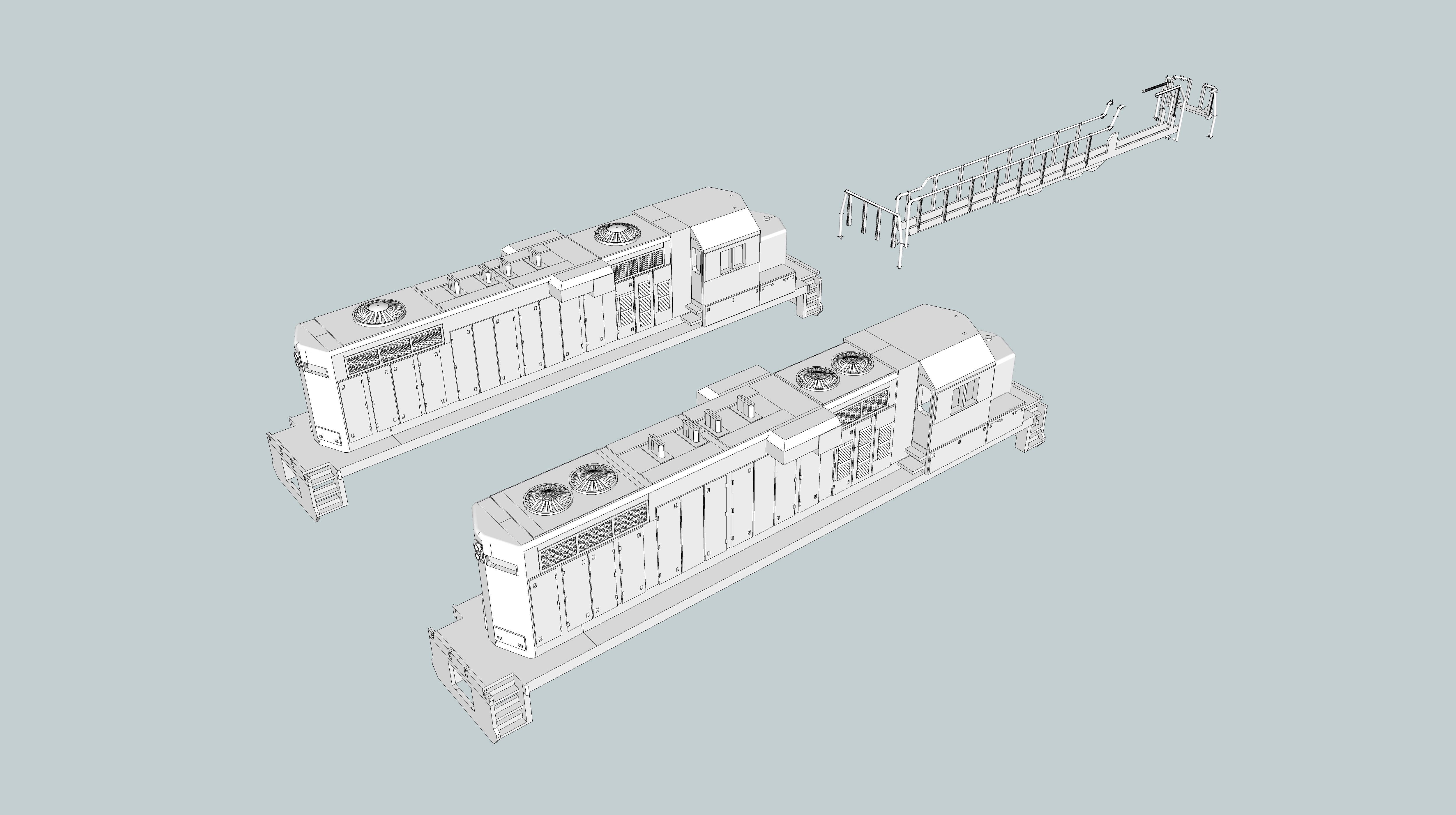 GP11 EMD Locomotive HO and N Scales 3D print model_3