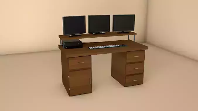 Wooden Desktop C4D Model