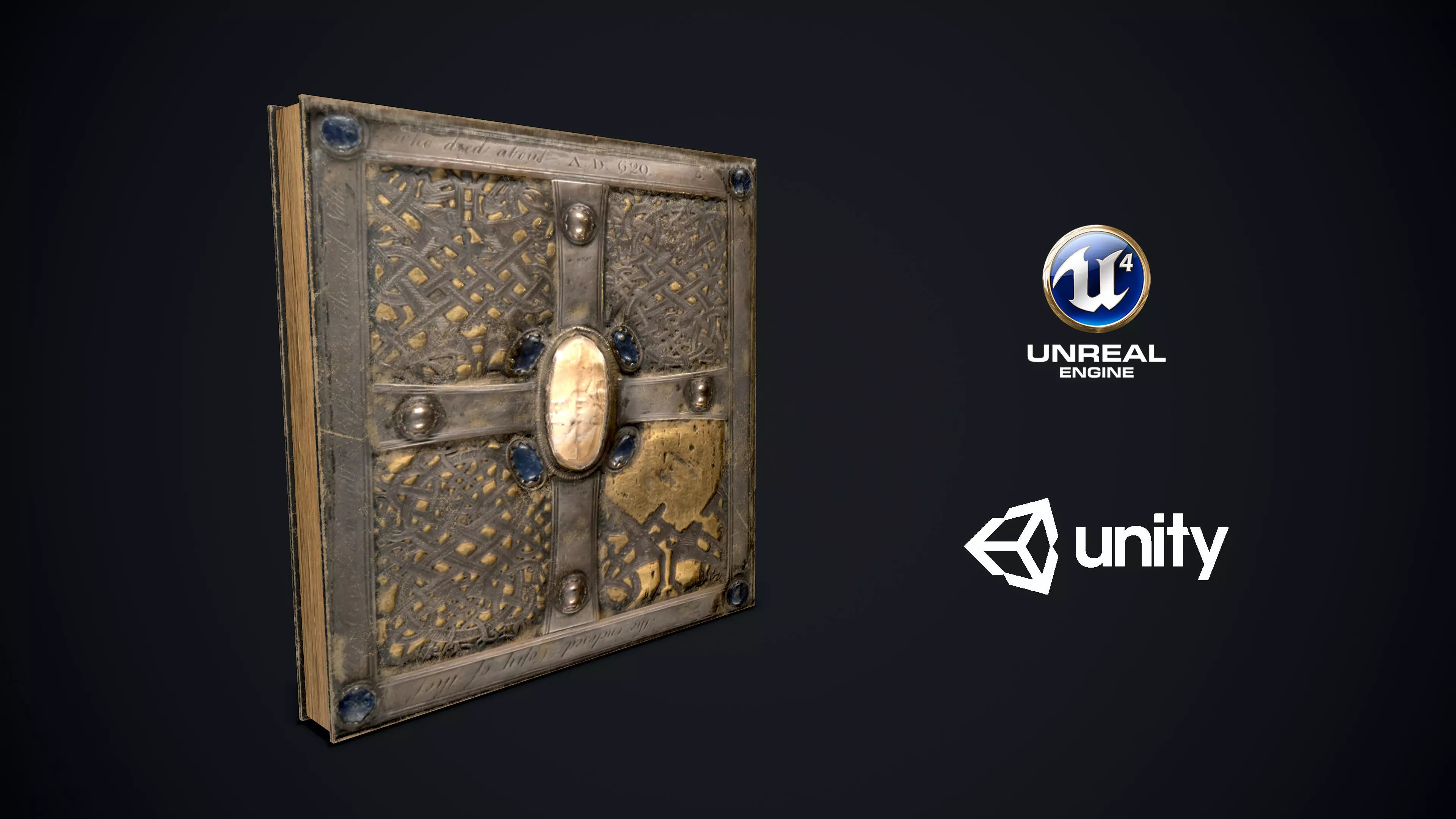 The Book Of Dimma - Holy Bible Low-poly 3D model_0