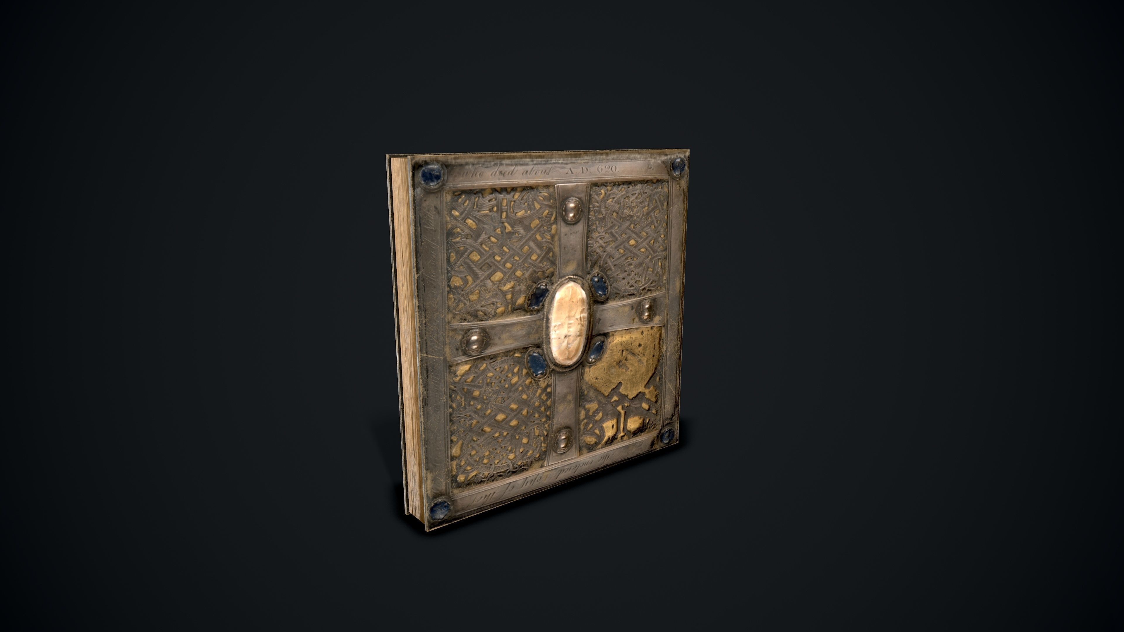 The Book Of Dimma - Holy Bible Low-poly 3D model_4