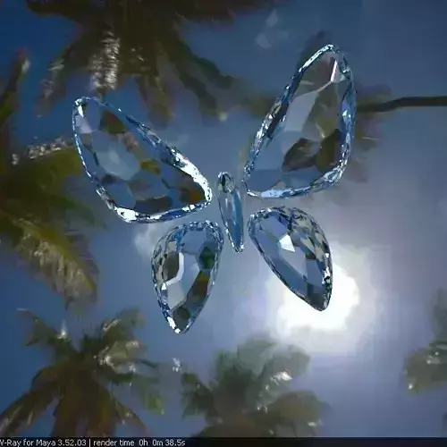3d Crystal Butterfly rigging automatic