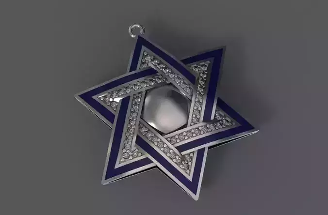 Pendant Star of David 3D print model