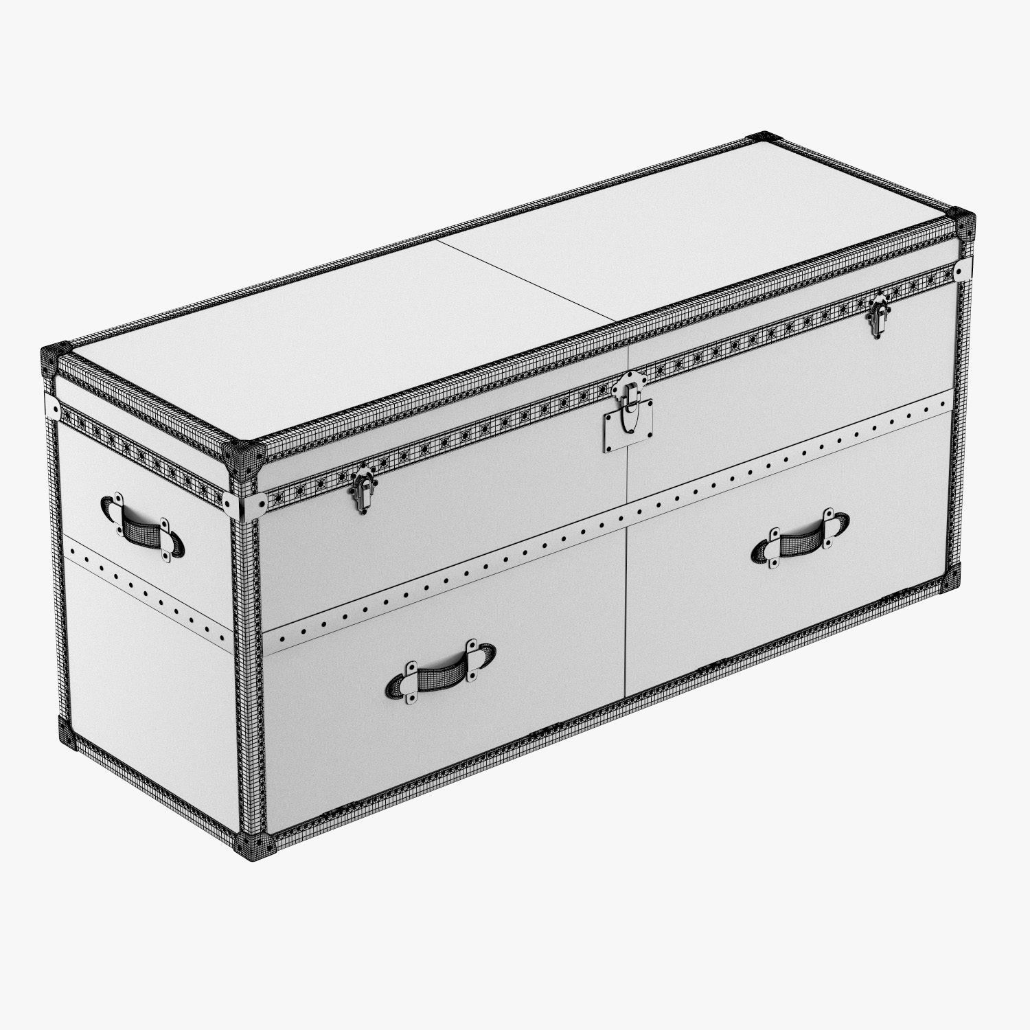 MAYFAIR RATTAN MEDIA CONSOLE 3D model_4