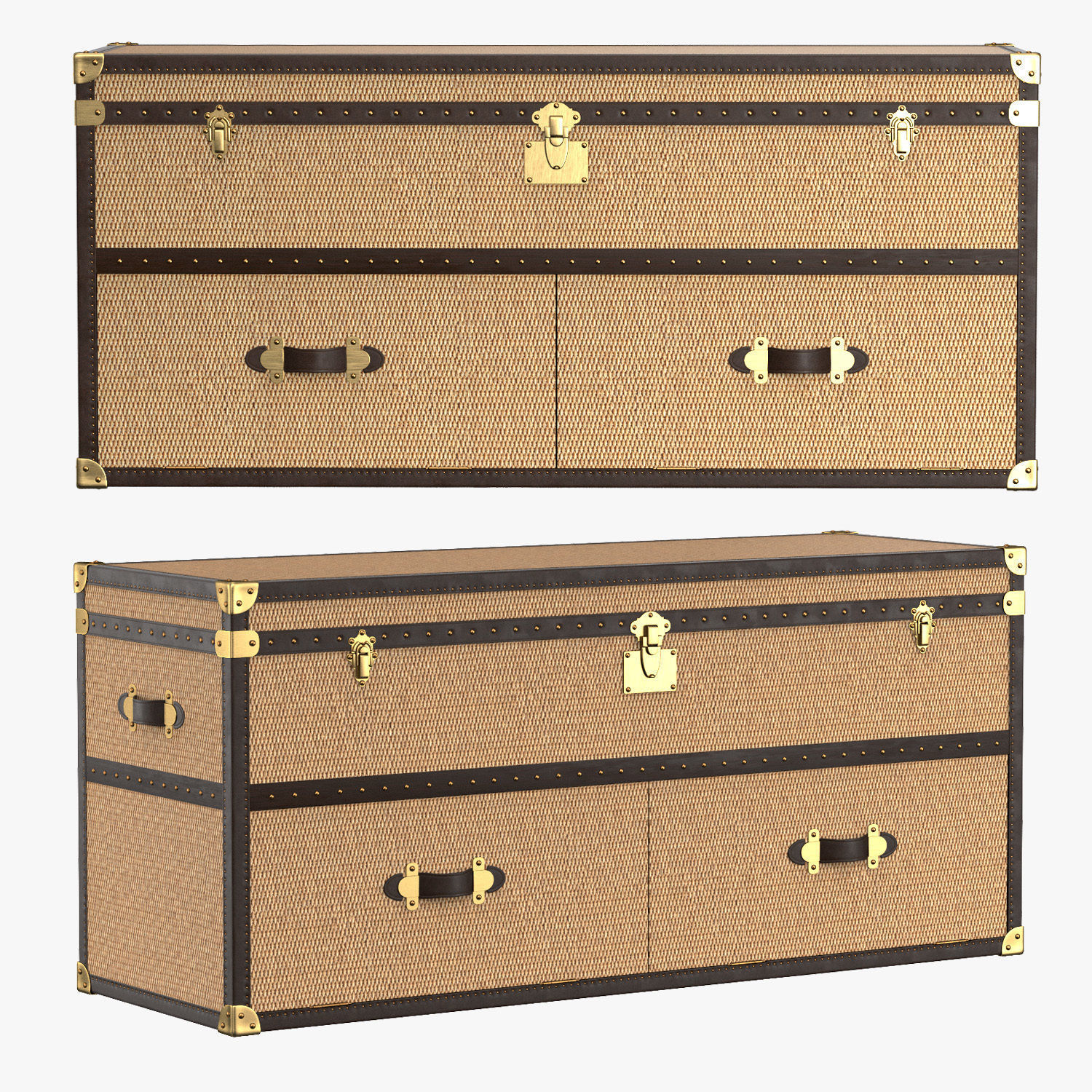 MAYFAIR RATTAN MEDIA CONSOLE 3D model_1