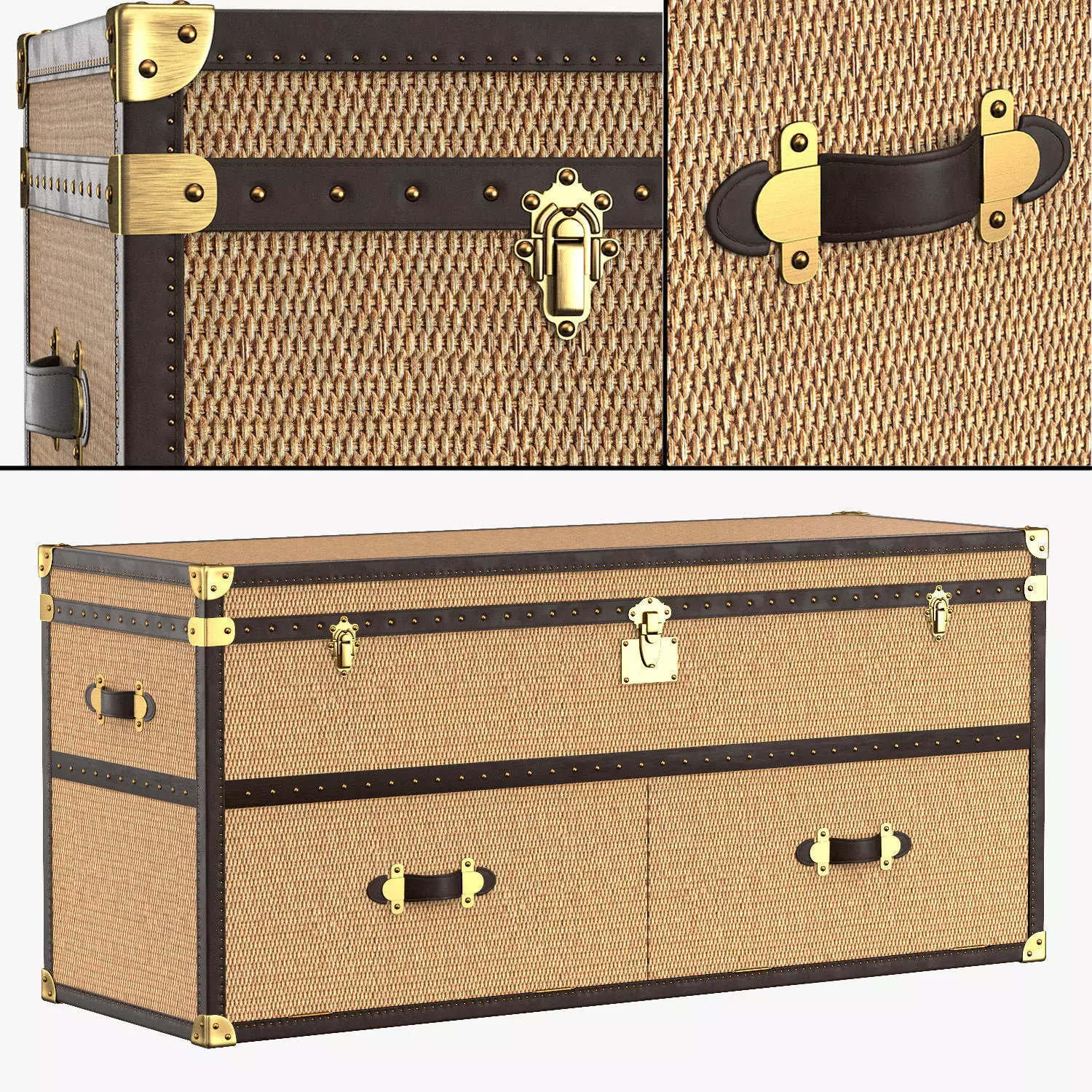 MAYFAIR RATTAN MEDIA CONSOLE 3D model_0